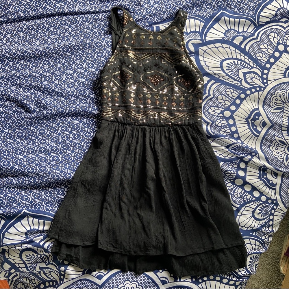 Hollister Black and Gold Party Dress